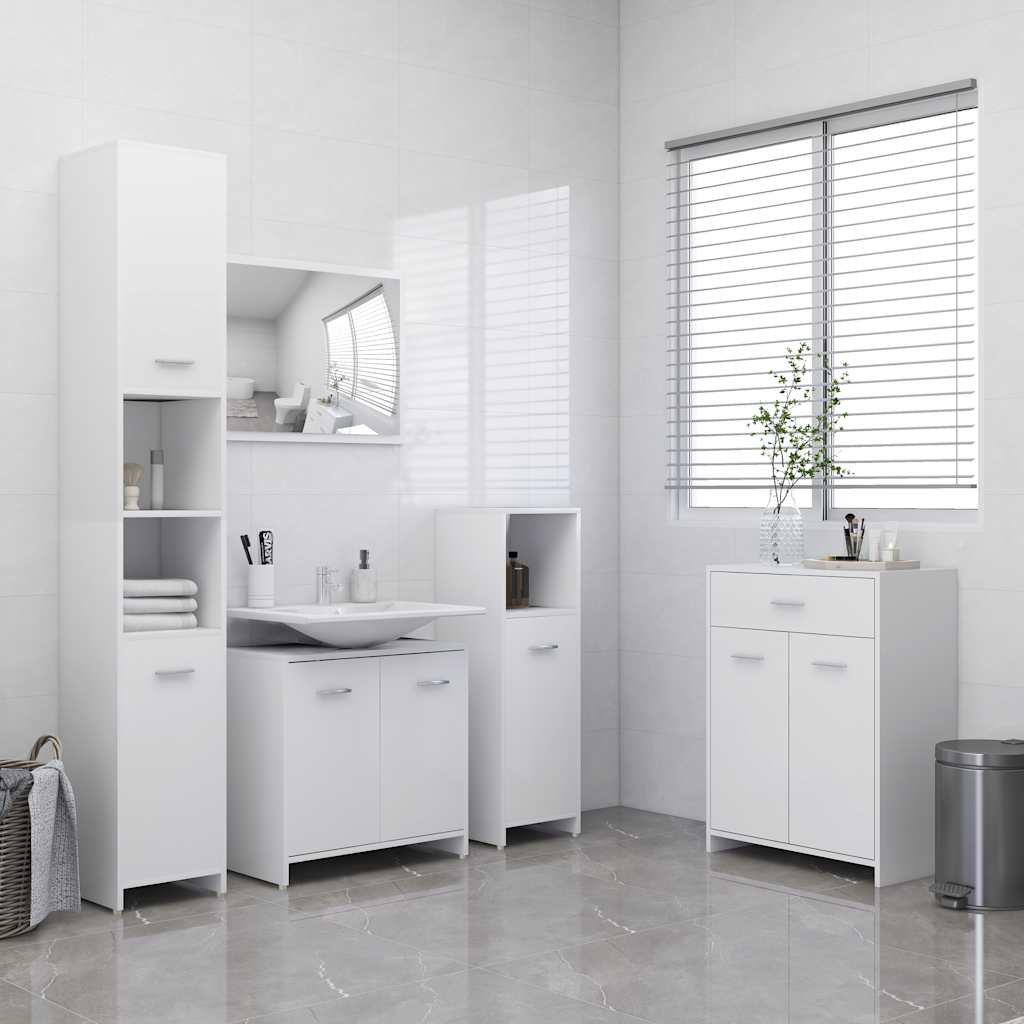 Bathroom Cabinet White 60x33x80 cm Engineered Wood