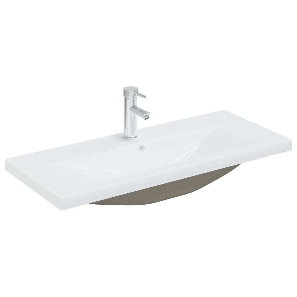 Built-in Basin with Faucet 91x39x18 cm Ceramic White