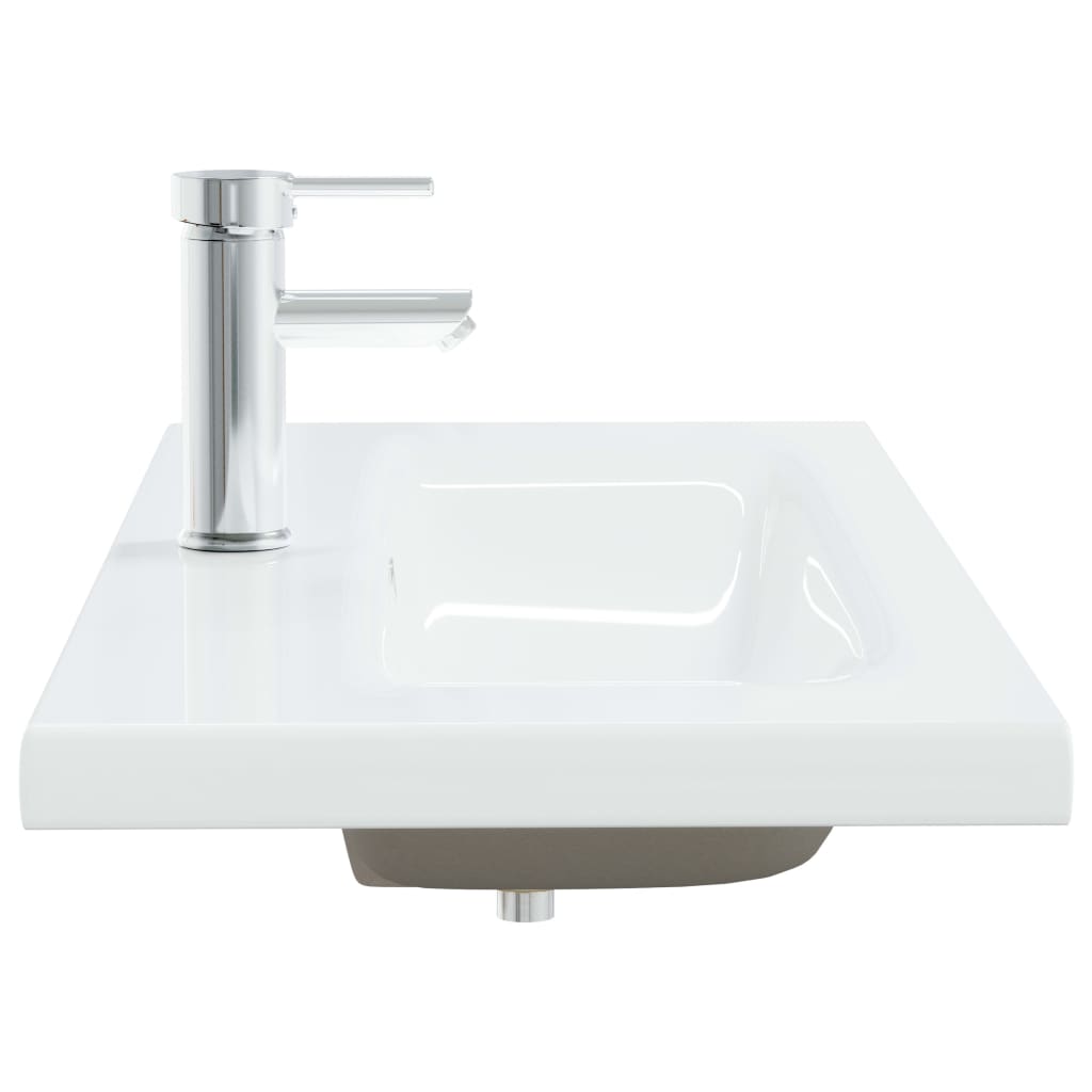 Built-in Basin with Faucet 91x39x18 cm Ceramic White