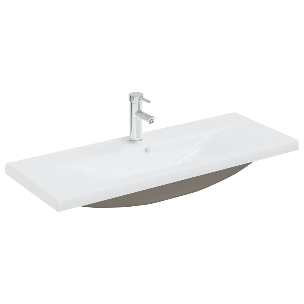 Built-in Basin with Faucet 101x39x18 cm Ceramic White