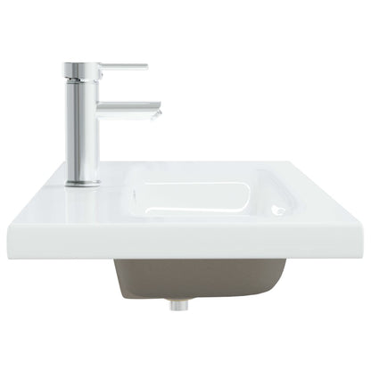 Built-in Basin with Faucet 101x39x18 cm Ceramic White