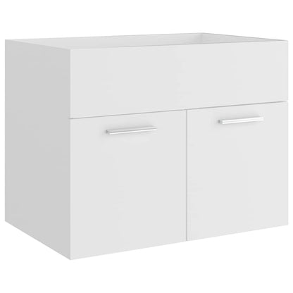 2 Piece Bathroom Furniture Set White Engineered Wood