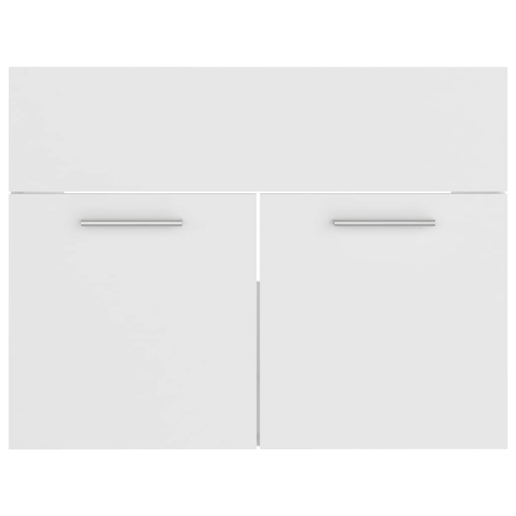 2 Piece Bathroom Furniture Set White Engineered Wood