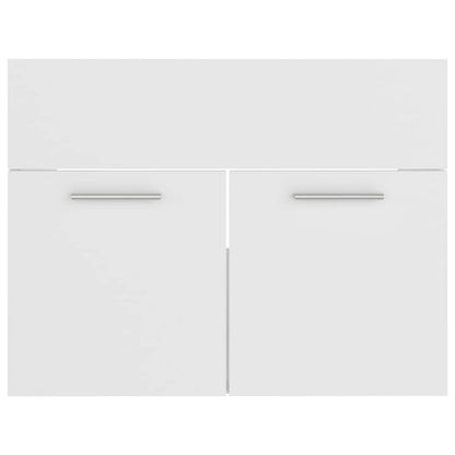 2 Piece Bathroom Furniture Set White Engineered Wood