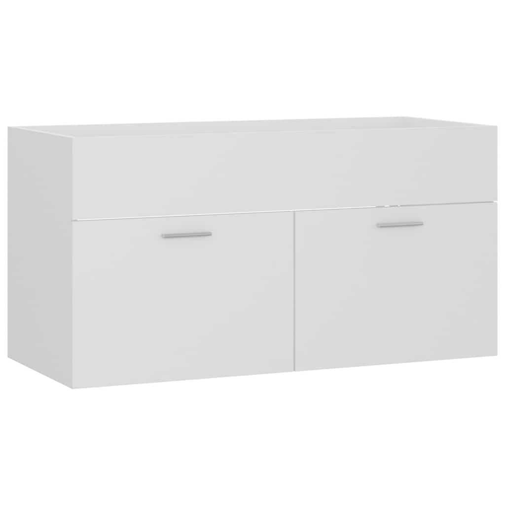 2 Piece Bathroom Furniture Set White Engineered Wood