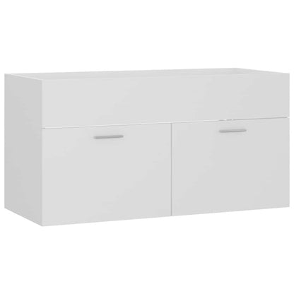 2 Piece Bathroom Furniture Set White Engineered Wood