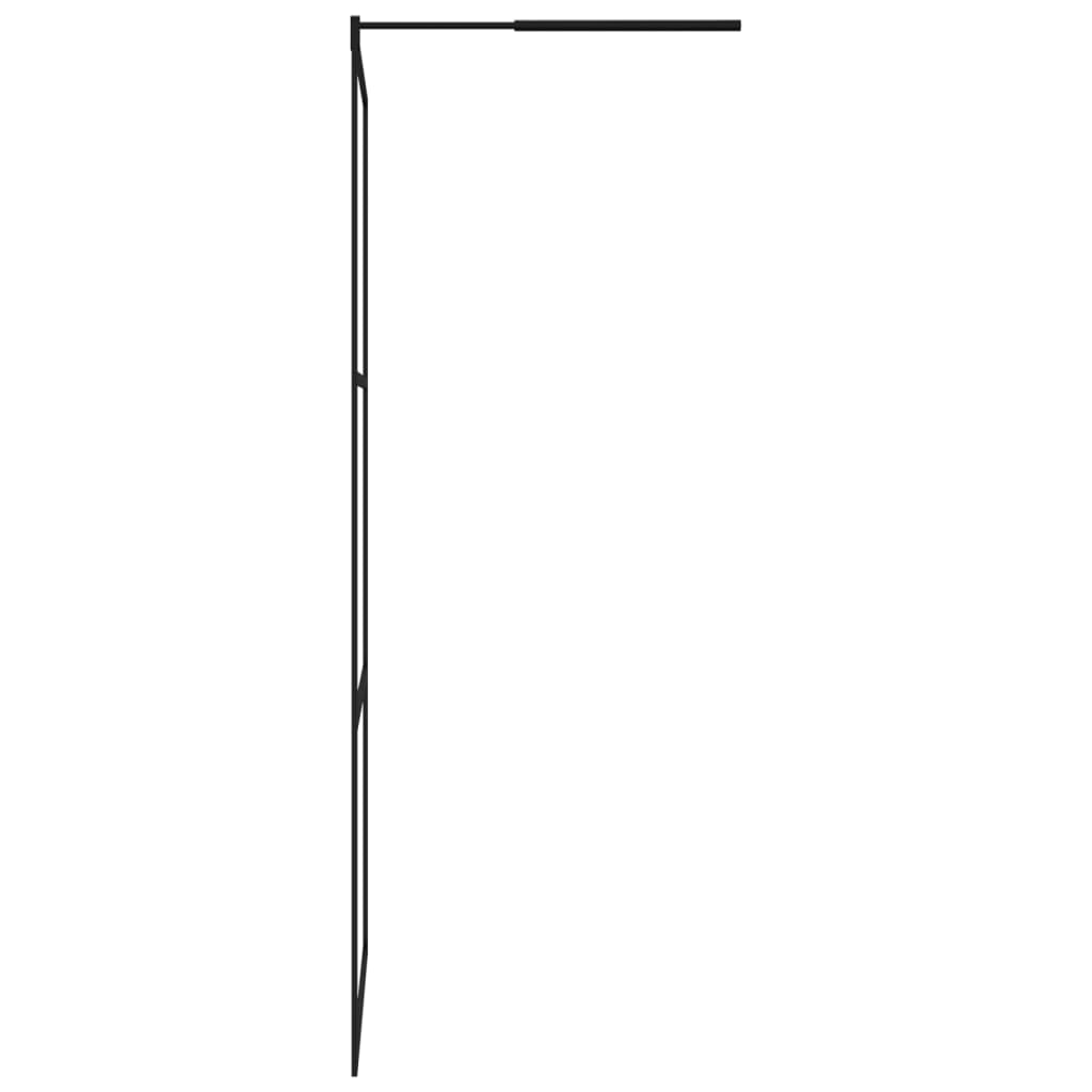 Walk-in Shower Wall with Clear ESG Glass Black 115x195 cm - Bend