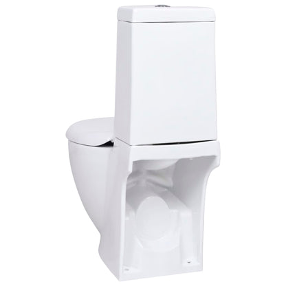 WC Ceramic Toilet Bathroom Round Toilet Bottom Water Flow White - Bend