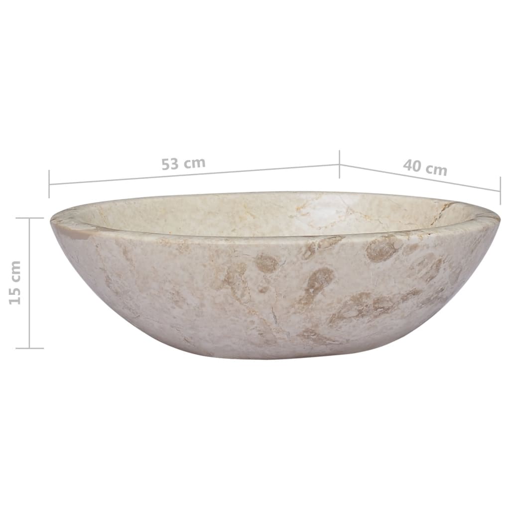 Sink Cream 53x40x15 cm Marble - Bend