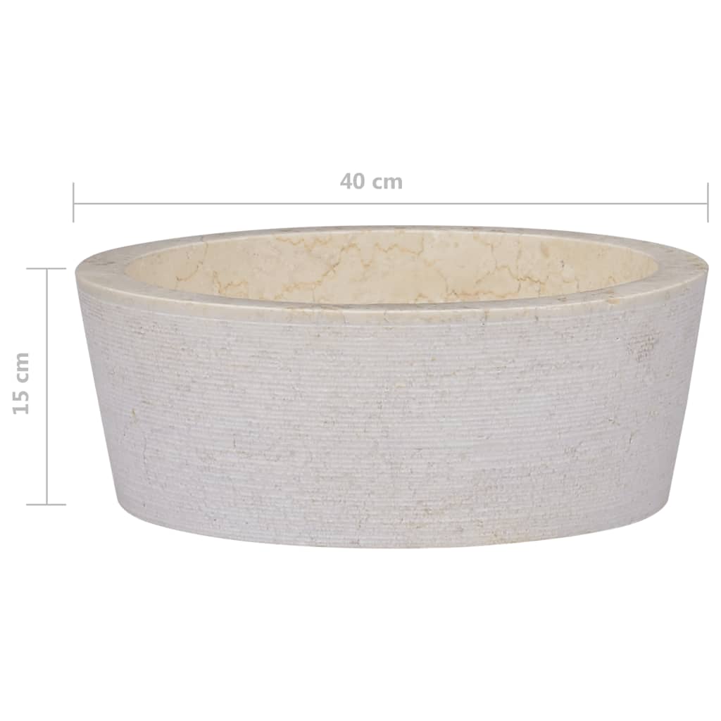 Sink Cream Ø40x15 cm Marble - Bend