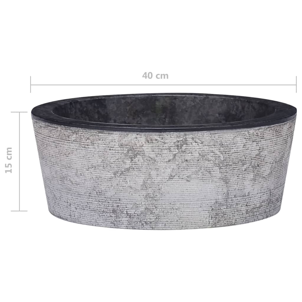 Sink Black Ø40x15 cm Marble - Bend