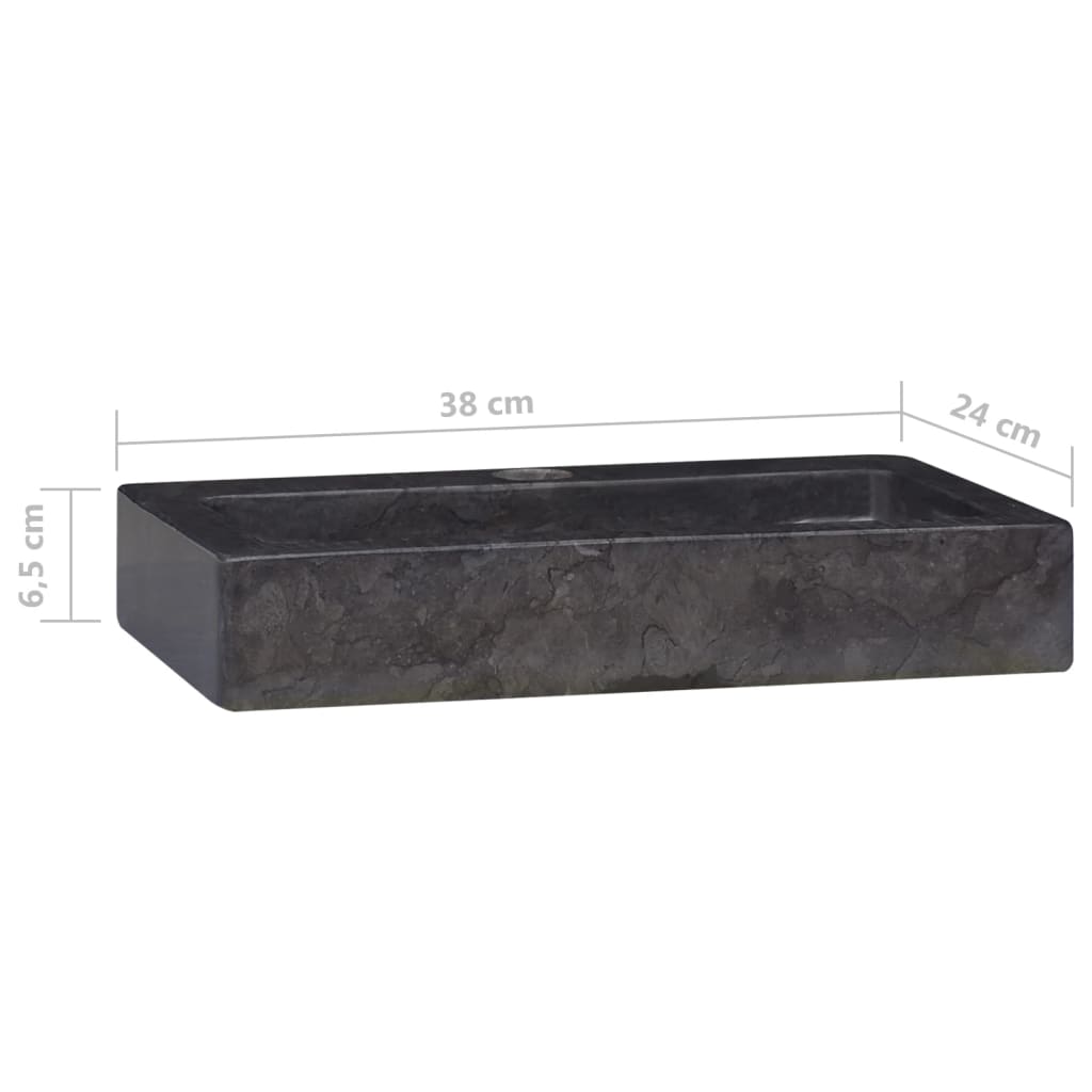 Sink Black 38x24x6.5 cm Marble - Bend