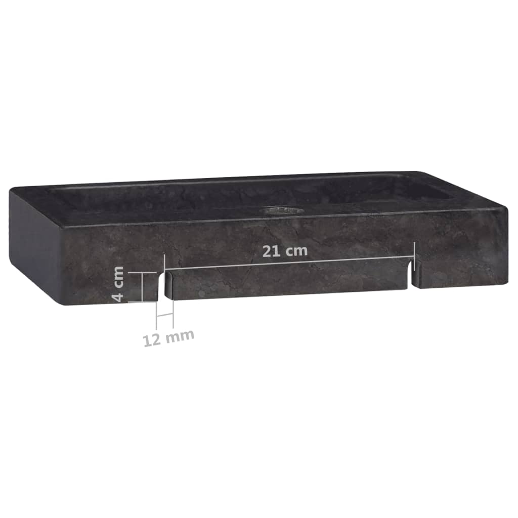 Sink Black 38x24x6.5 cm Marble - Bend