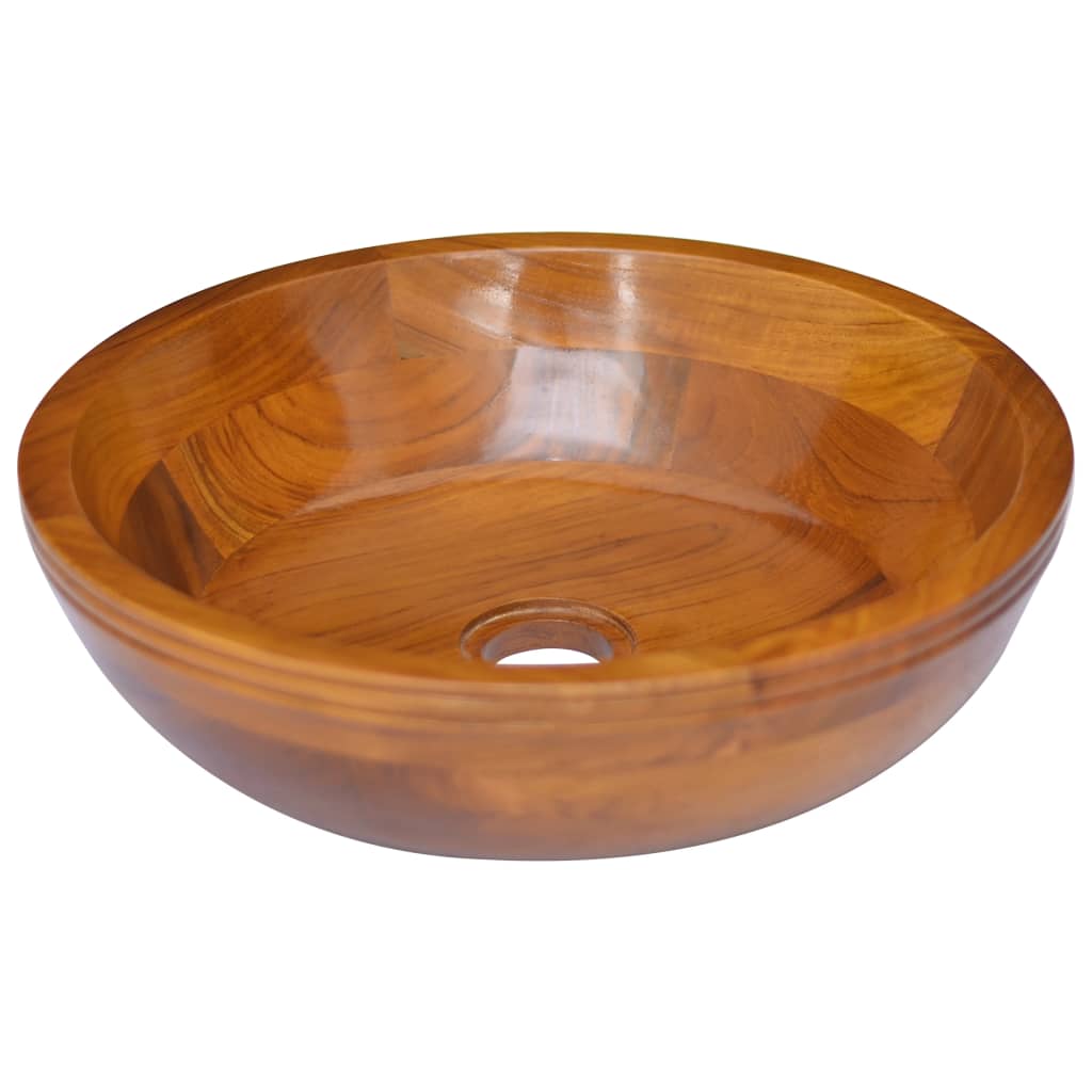 Basin Solid Teak Wood Φ40x10 cm - Bend