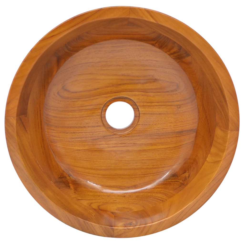 Basin Solid Teak Wood Φ40x10 cm - Bend