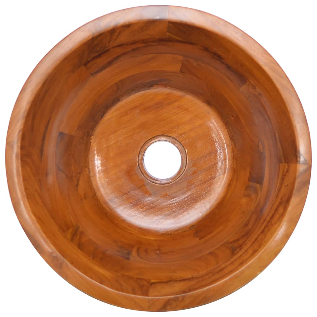 Teak Wood Round Basin - Bend