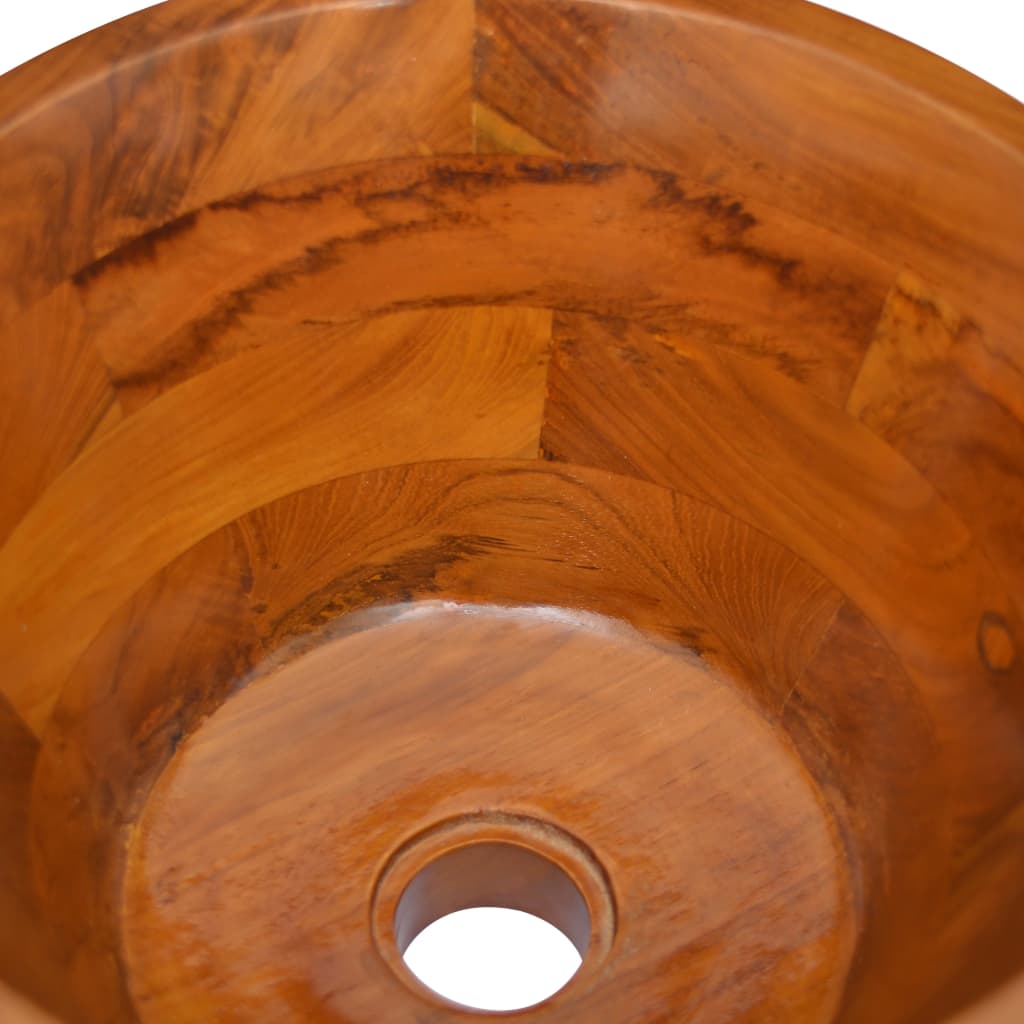 Teak Wood Round Basin - Bend