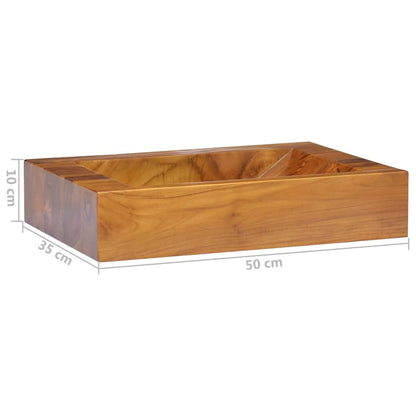 Basin Solid Teak Wood 50x35x10 cm - Bend