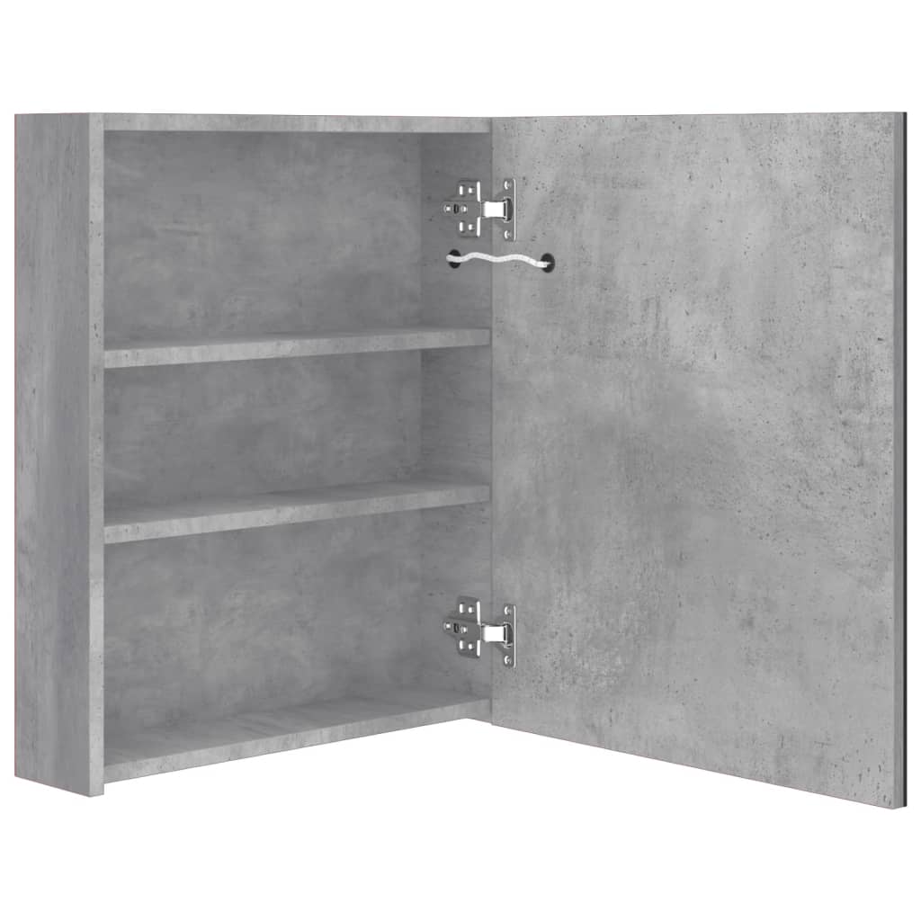 LED Bathroom Mirror Cabinet Concrete Grey 50x14x60 cm - Bend