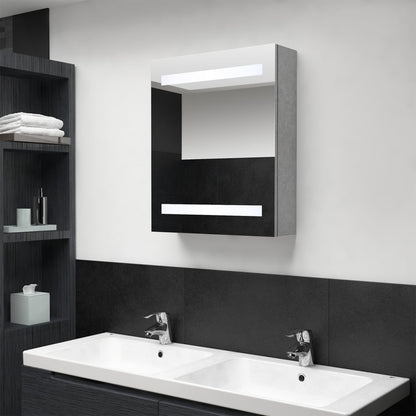 LED Bathroom Mirror Cabinet Concrete Grey 50x14x60 cm - Bend