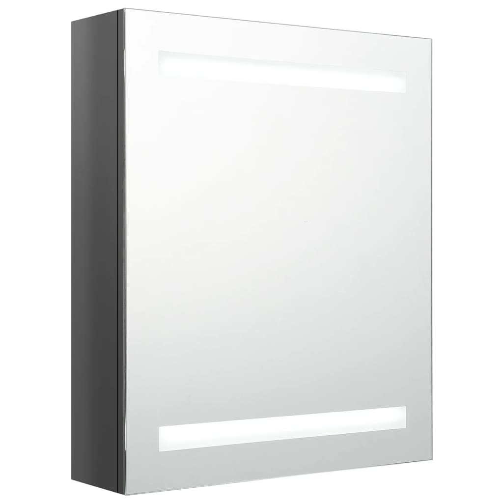 LED Bathroom Mirror Cabinet Shining Grey 50x14x60 cm - Bend