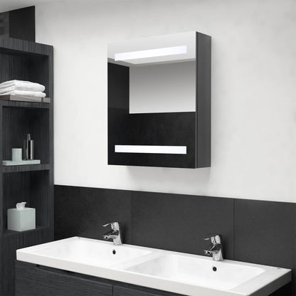 LED Bathroom Mirror Cabinet Shining Grey 50x14x60 cm - Bend