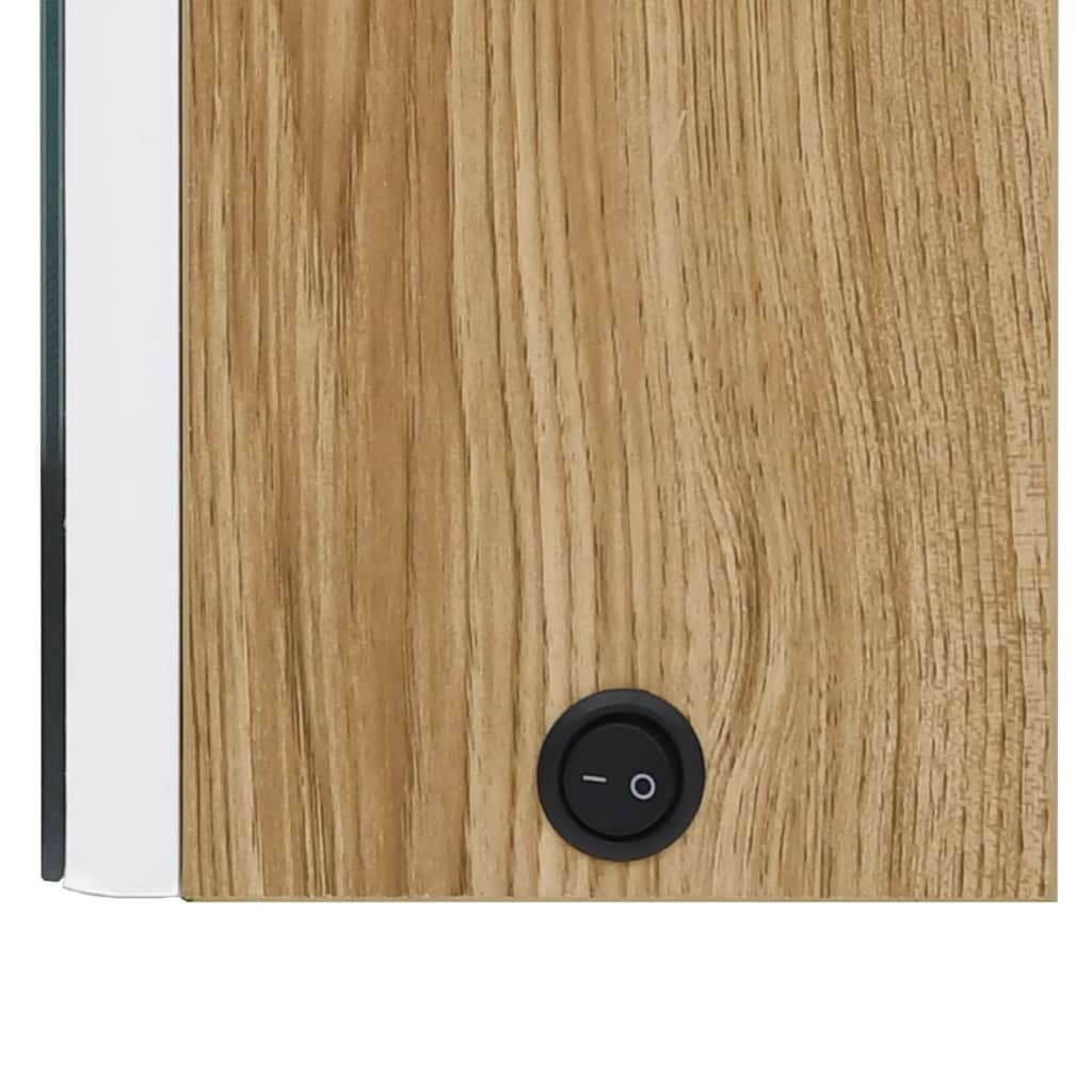 LED Bathroom Mirror Cabinet White and Oak 50x14x60 cm - Bend