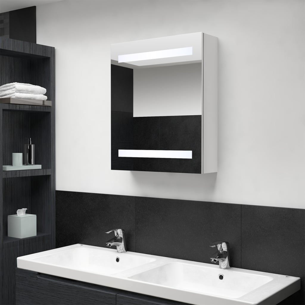 LED Bathroom Mirror Cabinet Shining White 50x14x60 cm - Bend