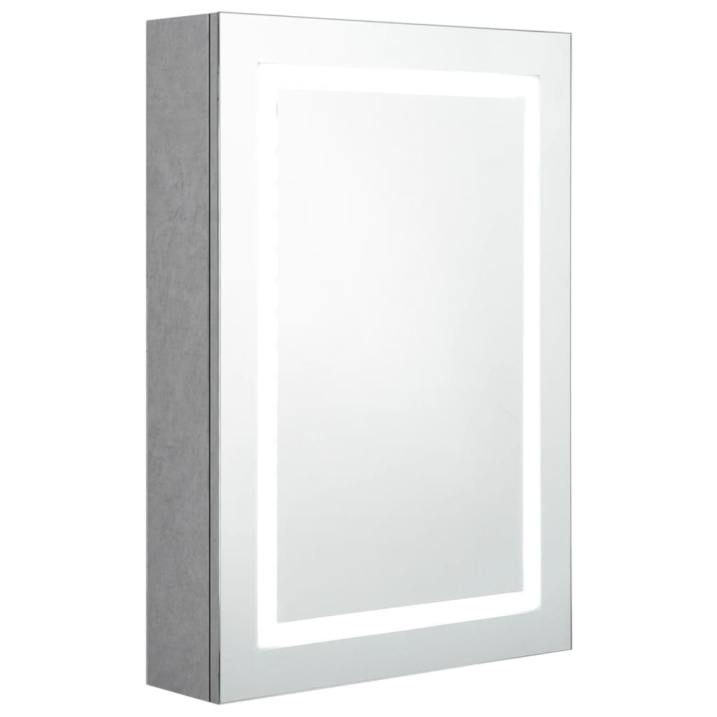 LED Bathroom Mirror Cabinet Concrete Grey 50x13x70 cm - Bend