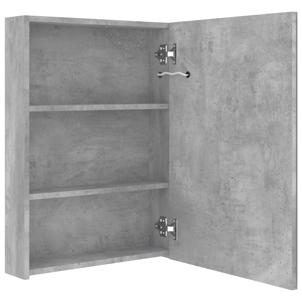 LED Bathroom Mirror Cabinet Concrete Grey 50x13x70 cm - Bend