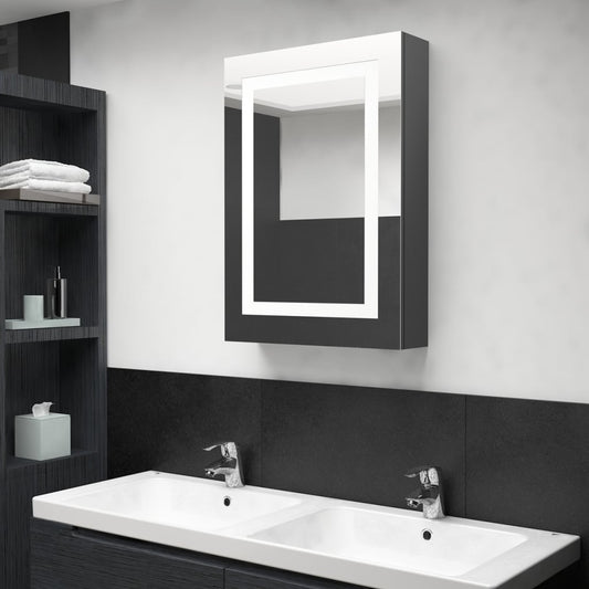 LED Bathroom Mirror Cabinet Grey 50x13x70 cm - Bend