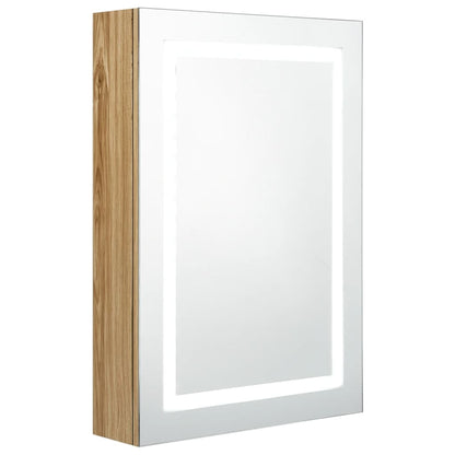 LED Bathroom Mirror Cabinet Oak 50x13x70 cm - Bend