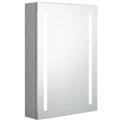 LED Bathroom Mirror Cabinet Concrete Grey 50x13x70 cm