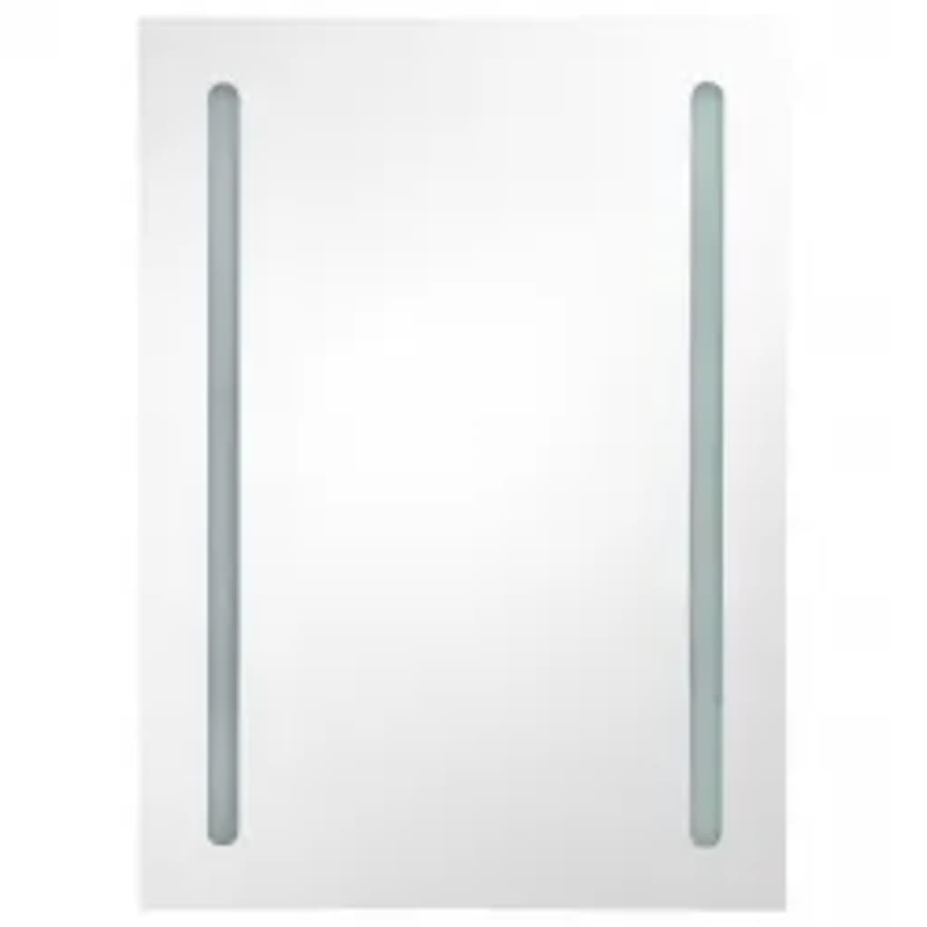 LED Bathroom Mirror Cabinet Concrete Grey 50x13x70 cm