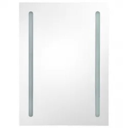 LED Bathroom Mirror Cabinet Concrete Grey 50x13x70 cm