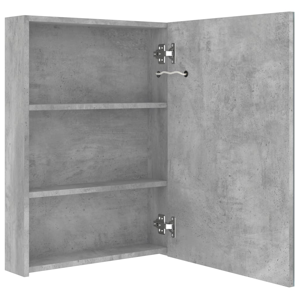 LED Bathroom Mirror Cabinet Concrete Grey 50x13x70 cm