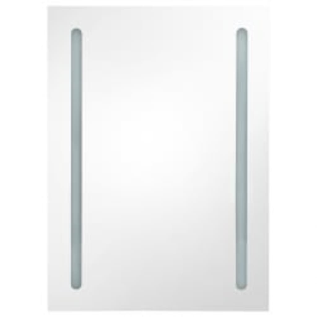 LED Bathroom Mirror Cabinet Shining Grey 50x13x70 cm - Bend