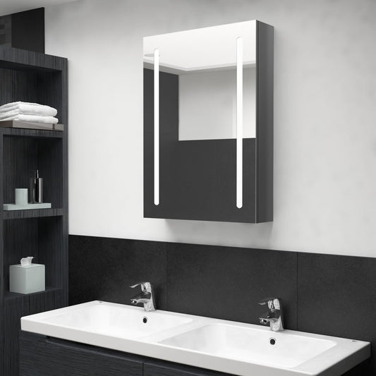 LED Bathroom Mirror Cabinet Shining Grey 50x13x70 cm - Bend