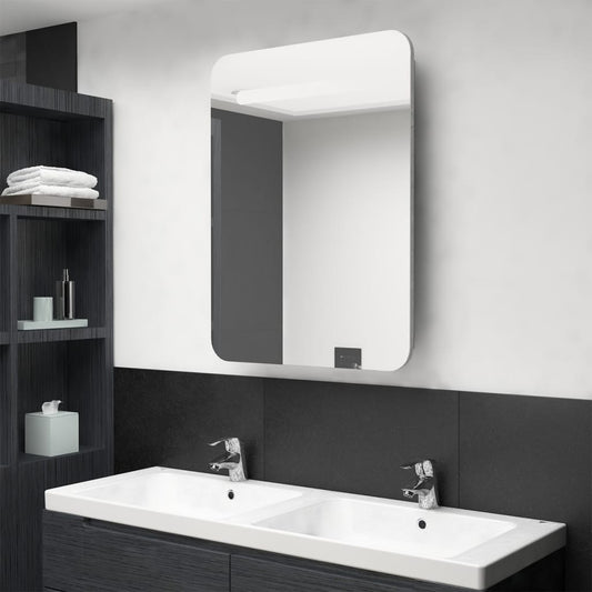 LED Bathroom Mirror Cabinet Concrete Grey 60x11x80 cm - Bend