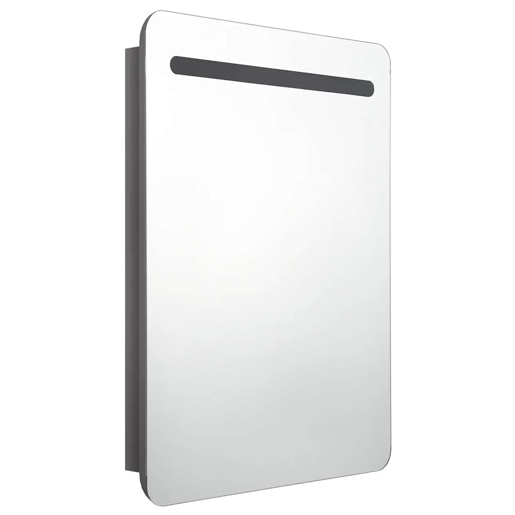 LED Bathroom Mirror Cabinet Shining Grey 60x11x80 cm - Bend