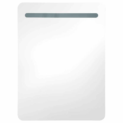 LED Bathroom Mirror Cabinet Shining Grey 60x11x80 cm - Bend