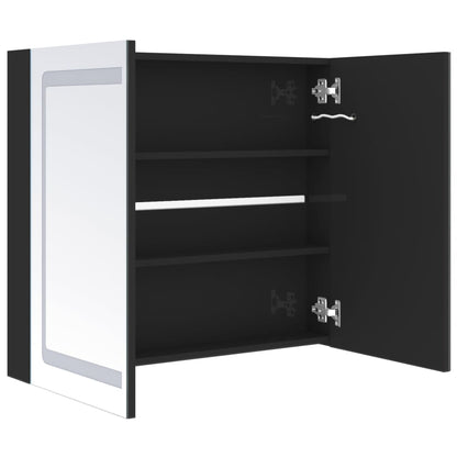 LED Bathroom Mirror Cabinet Shining Black 80x12x68 cm - Bend