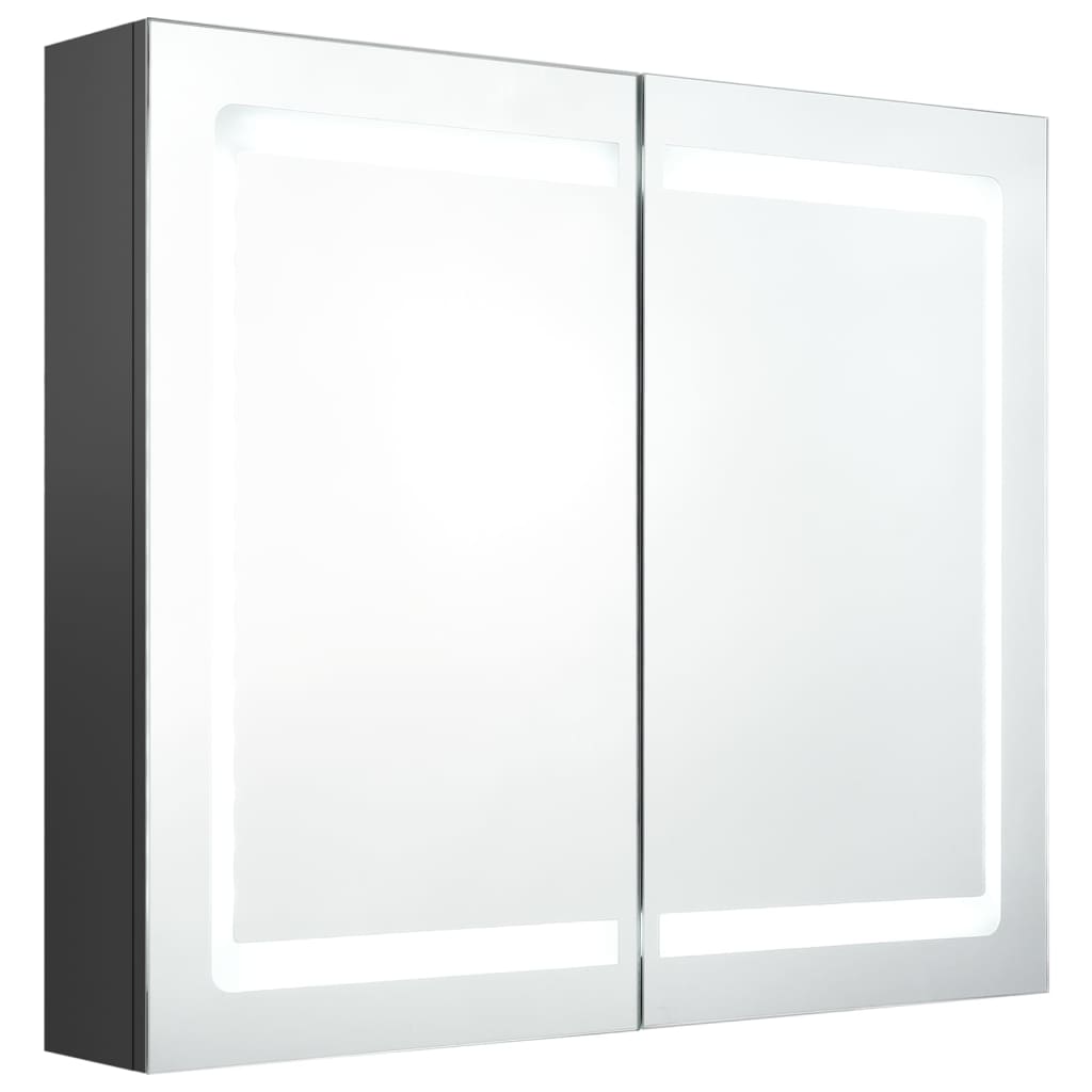 LED Bathroom Mirror Cabinet Grey 80x12x68 cm - Bend