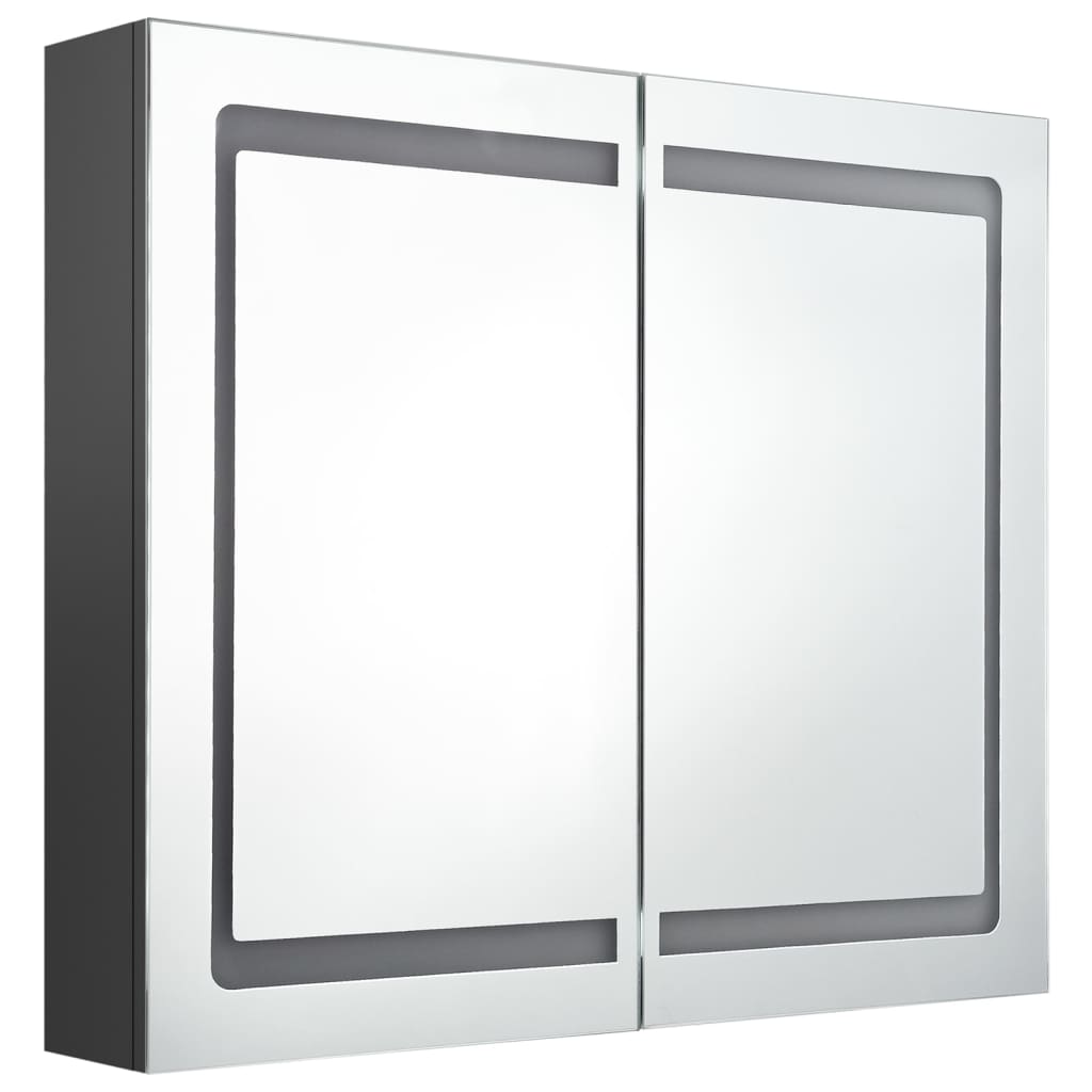 LED Bathroom Mirror Cabinet Grey 80x12x68 cm - Bend