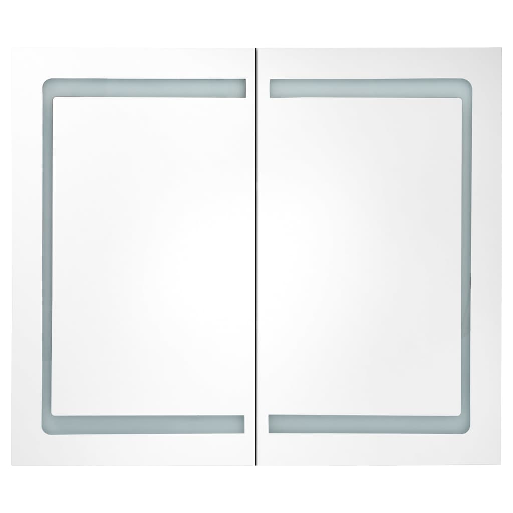 LED Bathroom Mirror Cabinet Grey 80x12x68 cm - Bend