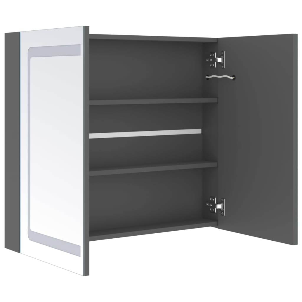 LED Bathroom Mirror Cabinet Grey 80x12x68 cm - Bend