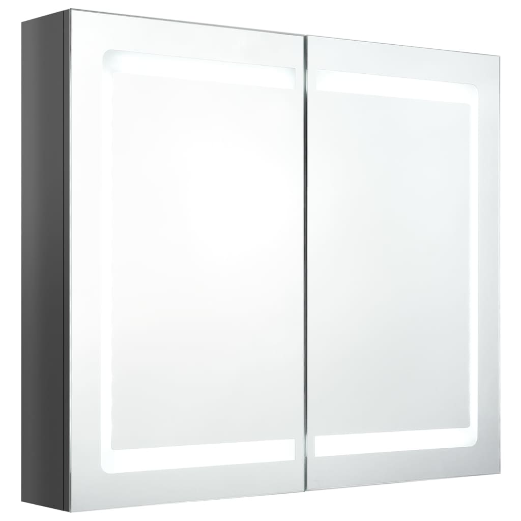 LED Bathroom Mirror Cabinet Shining Grey 80x12x68 cm - Bend