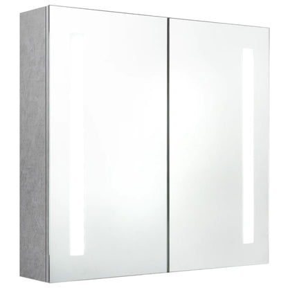 LED Bathroom Mirror Cabinet Concrete Grey 62x14x60 cm - Bend