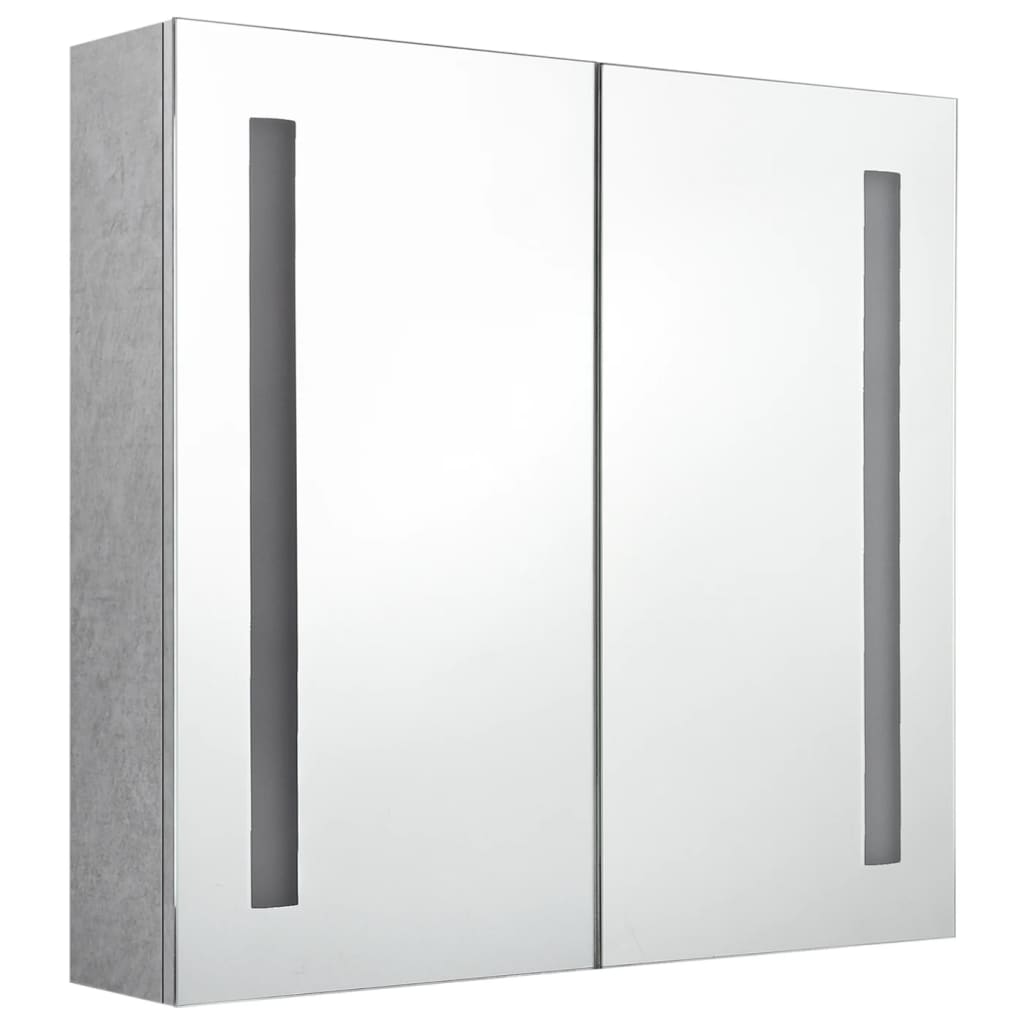 LED Bathroom Mirror Cabinet Concrete Grey 62x14x60 cm - Bend