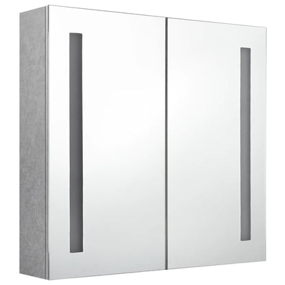 LED Bathroom Mirror Cabinet Concrete Grey 62x14x60 cm - Bend